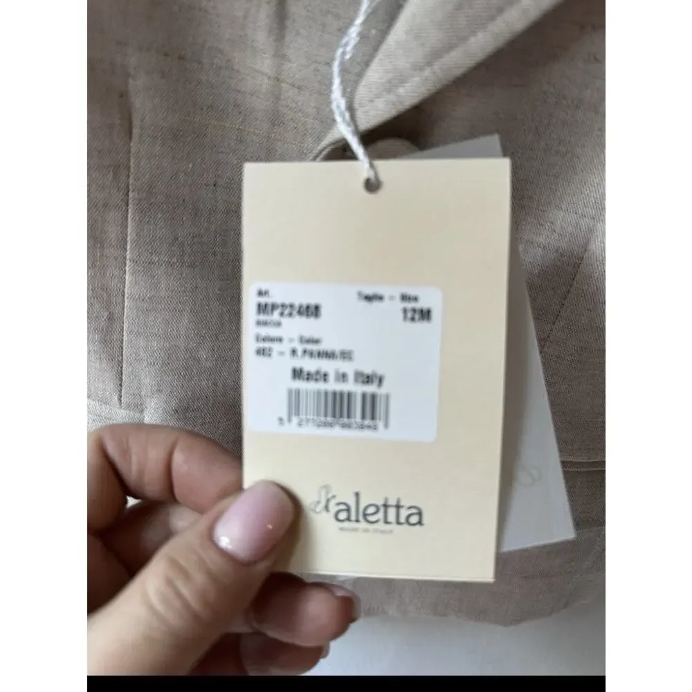 Aletta boys 2 piece cotton/linen formal set 12 month NWT Made In Italy